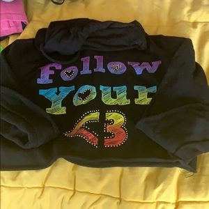 Ladies long sleep crop hoodie